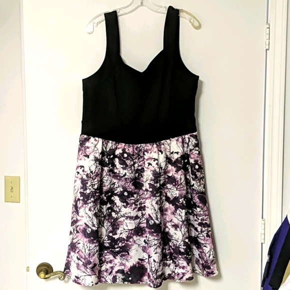 Hot Topic knit to woven Raven Branch dress - Picture 2 of 7